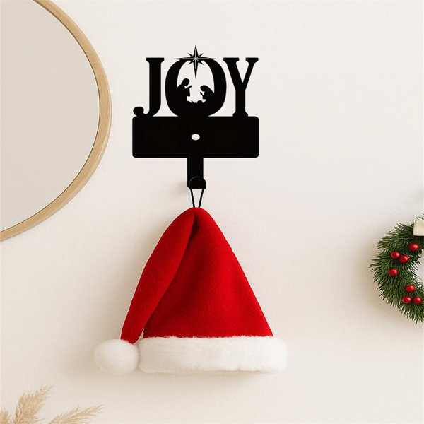 CIFbuy复古工业风带挂钩墙上置物架 乡村实木玄关收纳架 壁挂式储物衣帽架(TikTok、temu下自提)-3