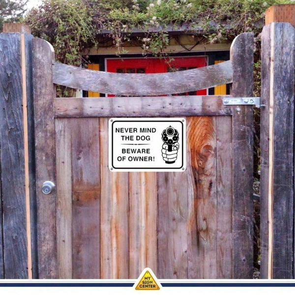 CIFbuy警惕业主标识复古金属警告标志适用于庭院车库墙壁(TikTok、temu下自提)-5