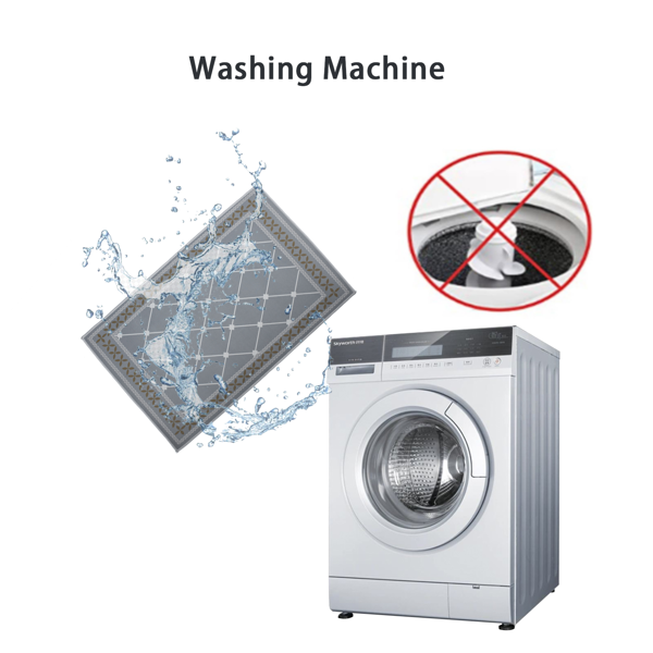 2片超吸水浴室地垫 - 速干防滑地垫，柔软舒适浴室地毯，适用于浴室、淋浴间、洗衣房、卧室、客厅、门垫、厨房地垫（灰色）-3