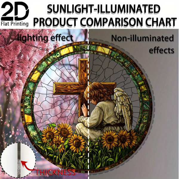 CIFbuy亚克力窗饰 彩色阳光捕手 十字架花园家居装饰生日礼物 (TikTok、temu下自提)-3