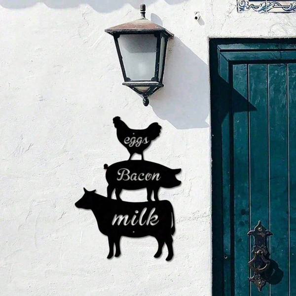 CIFbuy农家厨房花园复古铁艺墙面装饰品套组 (TikTok、temu下自提)-3