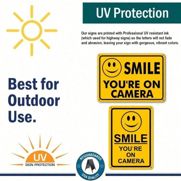 CIFbuy监控摄像头警示牌 金属安全标识 家用安防庭院告示牌（TikTok、temu下自提）-7