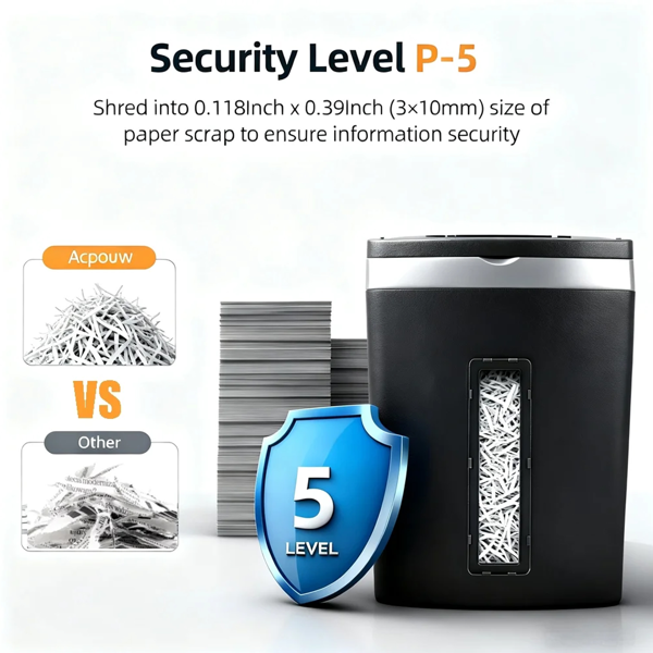 60页碎纸机，60页自动进纸微粒碎纸机，6页家用办公重型碎纸机，配5.3加仑抽拉式碎纸篓-9