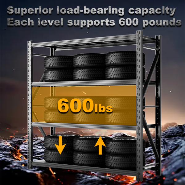 Temu 仅支持自提 重型车库货架单元64.5"H"67"W 21.6"D，5层钢制可调节金属储物架，3000磅工业货架，用于车库组织、地下室、仓库、车间、工具架-4
