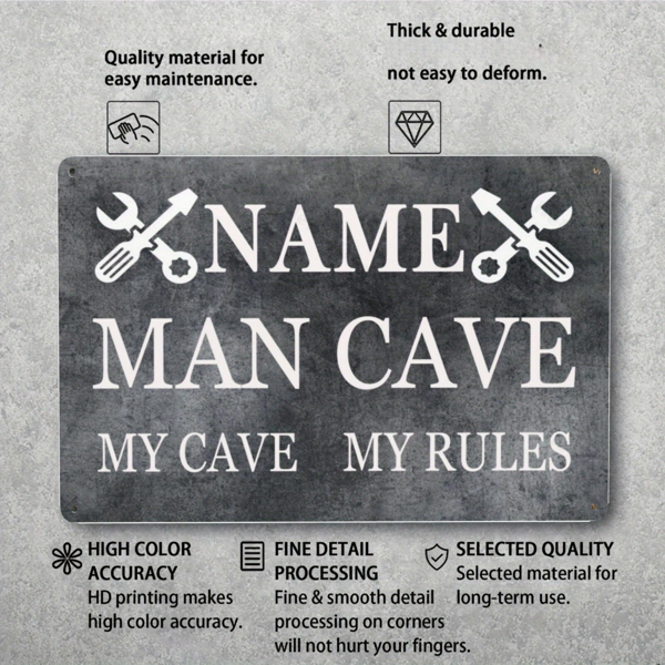 CIFbuy个性化手工雕刻金属装饰牌 车库工作室墙面牌匾礼品（TikTok、temu下自提）-4