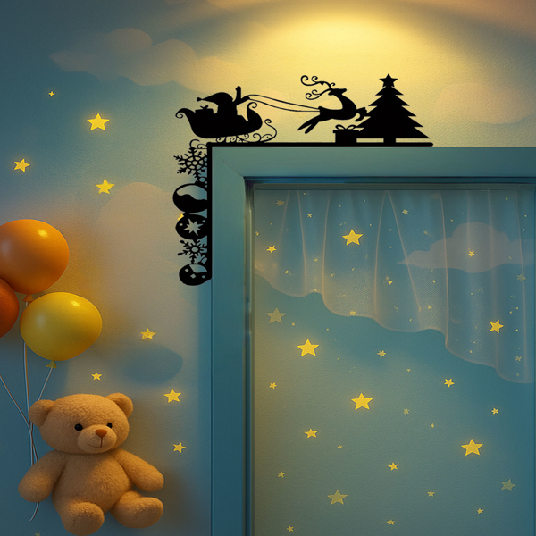 CIFbuy可移除圣诞雪橇墙贴节日家居装饰贴纸(TikTok、temu下自提)-5