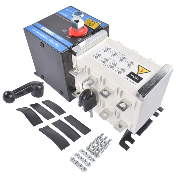 双电源自动转换开关 Industrial Automatic Transfer Switch 4P 100A 110V or 220V Plastic Copper Steel White and Black-7
