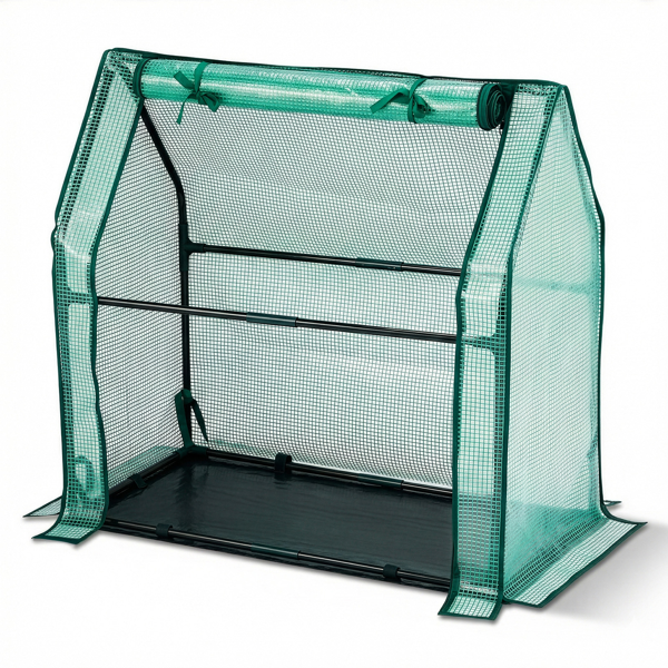 36*18*33in PE布花房 绿色PE布 墨绿色铁管 尖顶 带PE地垫 带拉链卷门-18