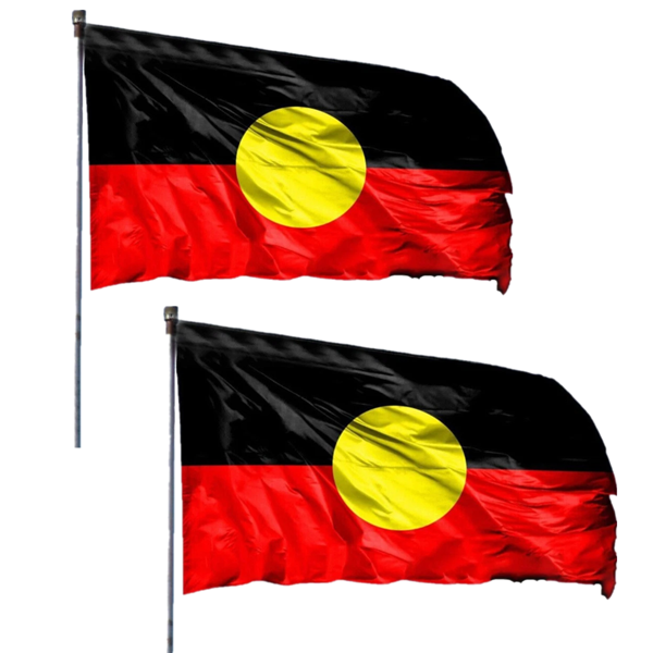 2件 原住民旗帜 150x90 厘米 铜质扣环 澳大利亚原住民户外旗帜-1