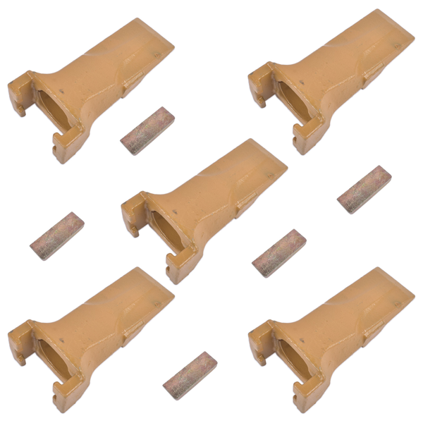 斗齿 5Pk Bucket Teeth with Flex Pins Yellow V17SYL V17PN Fit for Backhoe Loader Excavator-2