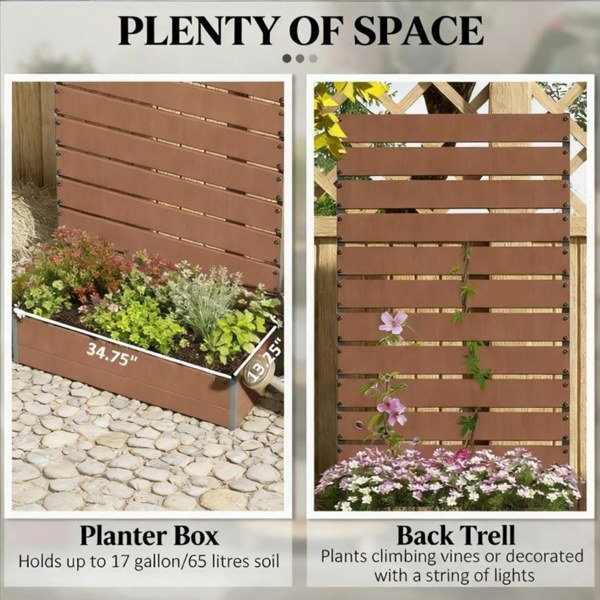 高架花园床/木制花盆 /木材种植箱-5