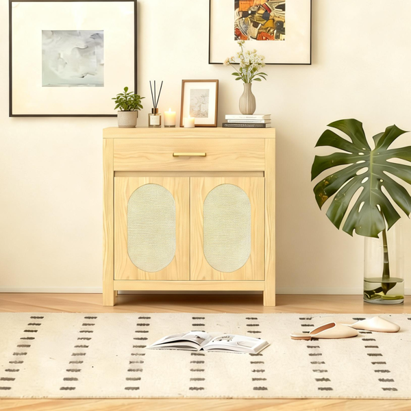 猫砂盆围栏，隐藏式猫砂盆家具，带抓板门和储物抽屉，木质浴室猫屋桌床头柜箱柜，天然色-7