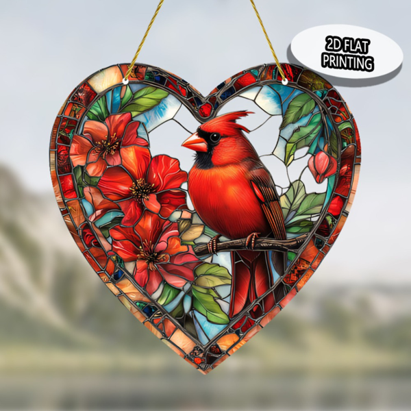 CIFbuy彩虹心形窗饰亚克力彩绘玻璃阳光捕捉器家居花园装饰（TikTok、temu下自提）-6