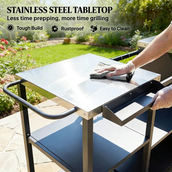 户外酒吧推车烧烤桌-3