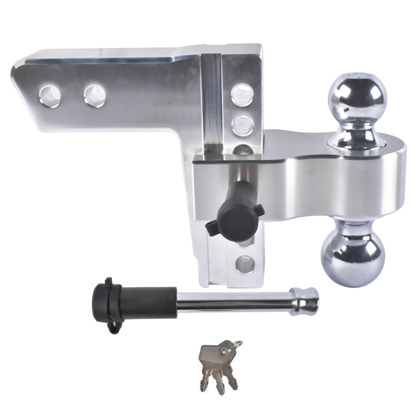 拖车挂接装置 Aluminum Adjustable Trailer Hitch for 2.5-Inch Receiver, 6-Inch Drop/Rise Hitch, 18500LBS, with 2 latches with Locks-2