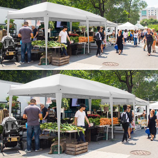 10*20ft  白色  一键撑开  无围布  28/22MM脚管 10X20MM交叉杆 折叠棚  210D牛津布  喷塑铁管 配拎包 无沙袋-16