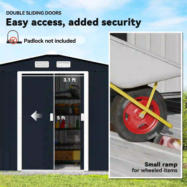 室外花园储物棚工具房-6