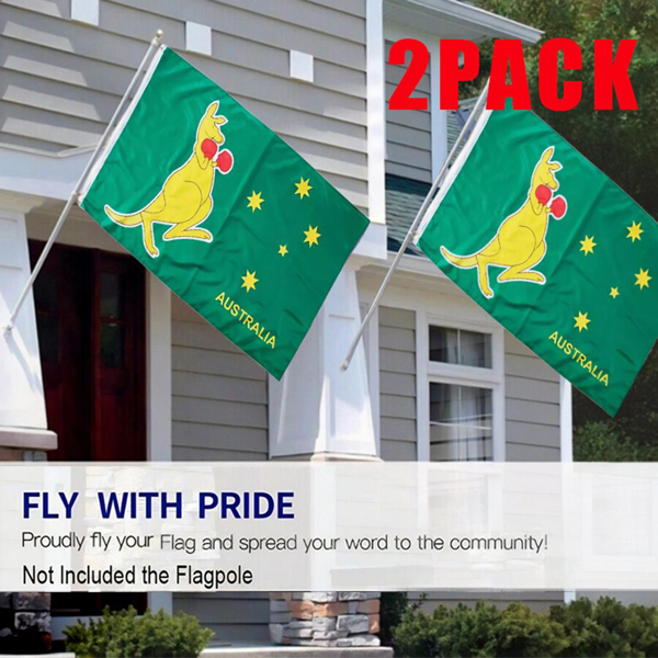 2件 90×60 厘米 澳大利亚拳击袋鼠旗帜 3×2 英尺 室外澳大利亚旗帜-6