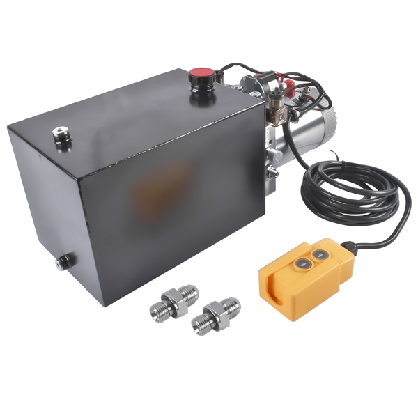 液压泵 12 Quart Hydraulic Power Unit Double Acting Hydraulic Pump 12V DC 3200 PSI for Dump Trailer-3