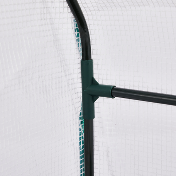 36*18*33in PE布花房 白色PE布 墨绿色铁管 尖顶 带PE地垫 带拉链卷门-19