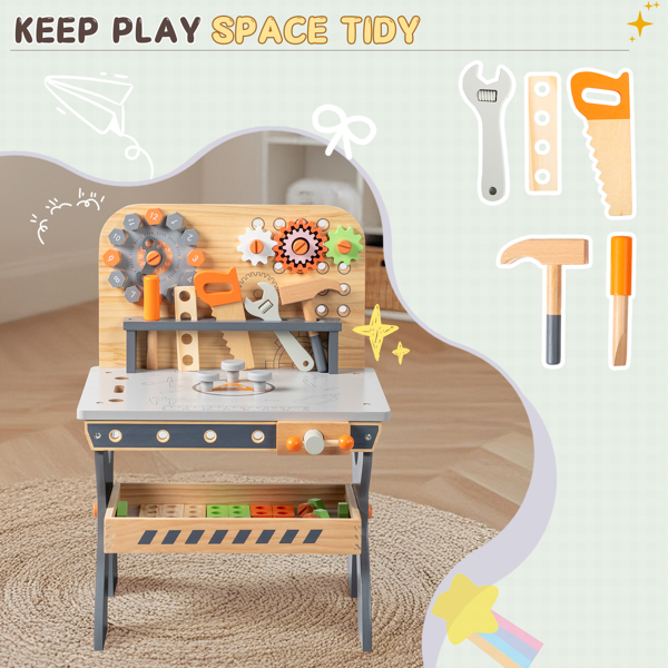 木质 时钟工具台 木质过家家套装-2