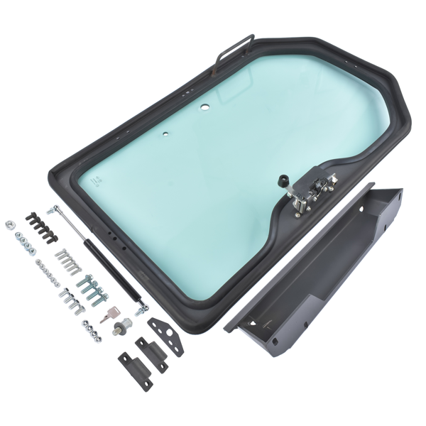 挡风玻璃 Door Frame & Window Assembly 7351555 with 6729284 Cab Glass & 6678091 Gas Spring Replacement for Bobcat Skid Steer Loader S70-6