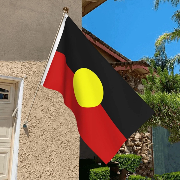 原住民旗帜 150x90 厘米 铜质扣环 澳大利亚原住民户外旗帜-6