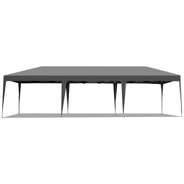 10*30ft 深灰色 8片面-2个门 折叠棚 牛津布 白色喷塑框架-3