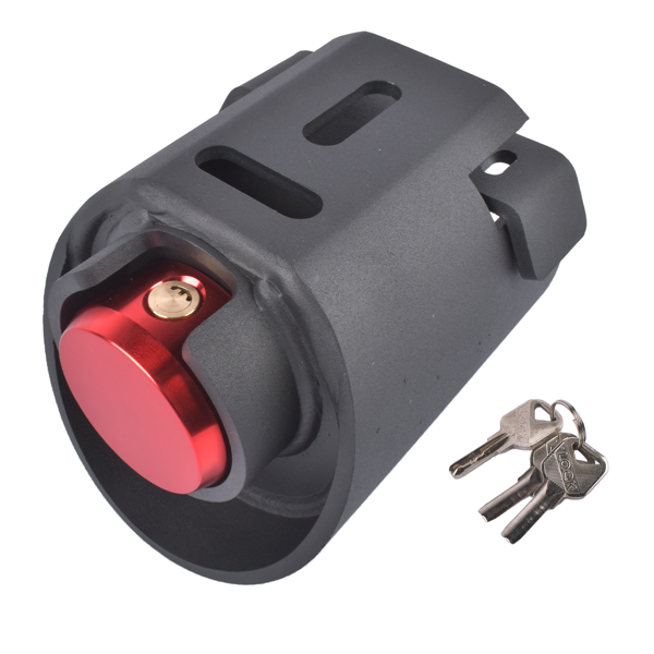 拖车锁 2-5/16-Inch Red Trailer Coupler Lock Heavy-Duty Carbon Steel w/ Weatherproof Shield-3