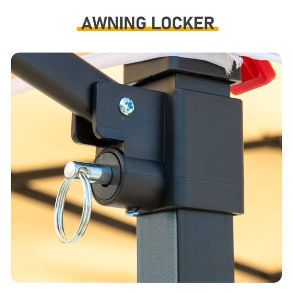 3.3X12.5FT 卡其色 双顶 折叠框架 烧烤棚 涤纶布 黑色喷塑框架 带两侧可调遮阳板 两边带网格托盘 配拎包-9