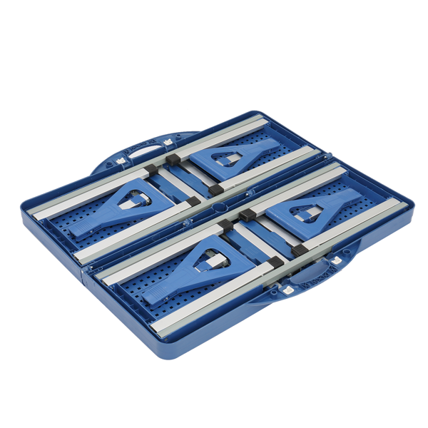 【同款编码：01976802】蓝色 塑料 野营连体桌椅 桌椅连体 135.5*83*65.5cm 50kg-25