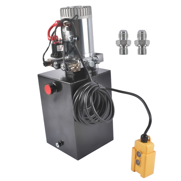 液压泵 12 Quart Hydraulic Power Unit Double Acting Hydraulic Pump 12V DC 3200 PSI for Dump Trailer-5