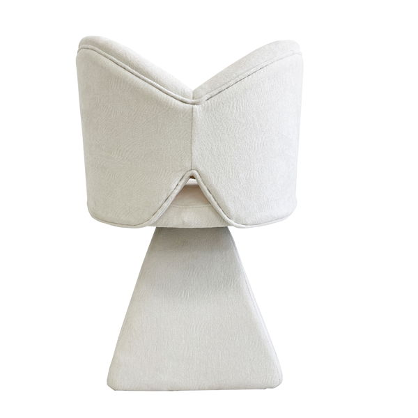 蝴蝶背梳妆椅，旋转休闲椅，餐椅，卧室梳妆台化妆凳，适用于客厅、餐厅、书房、休闲区 白色-3