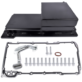 油底壳 New Black Front Sump Oil Pan Kit Aluminum Fits for GM LS LS1 LS2 LS3 LS6 4.8L 5.3L 5.7L 6.0L 6.2L Engine 81004-BK-F