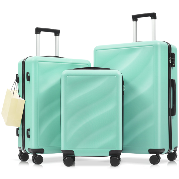三件套行李箱，轻便耐用的ABS材质，配备万向轮和TSA海关锁，包含登机箱和托运行李箱（20英寸/24英寸/28英寸）-15