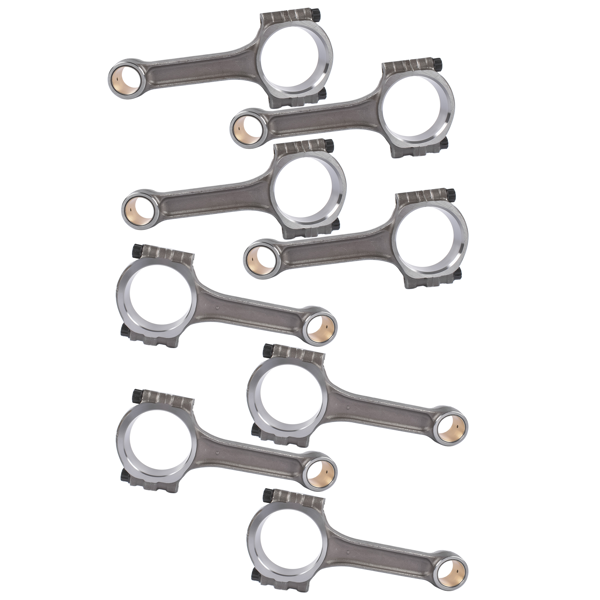 连杆 5.7'' I-Beam Forged 5140 Steel Connecting Rods Set Fit for Chevy Small Block 350 Bushed-3