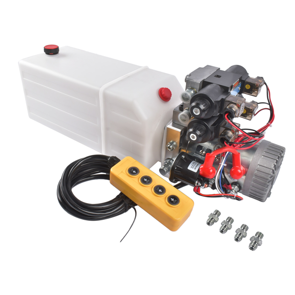 液压泵 Hydraulic Power Unit 8 Quart Double-Acting Hydraulic Pump 12V DC 1.6KW 3200 PSI for Dump Trailer, Car Lifts-1