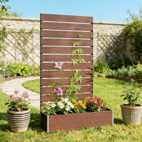 高架花园床/木制花盆 /木材种植箱-8