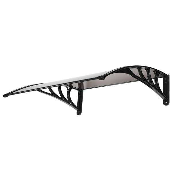 【同款编码：43420714】100*100cm 棕色板黑色支架 雨篷 ABS支架 一片式阳光板 前后铝条-3