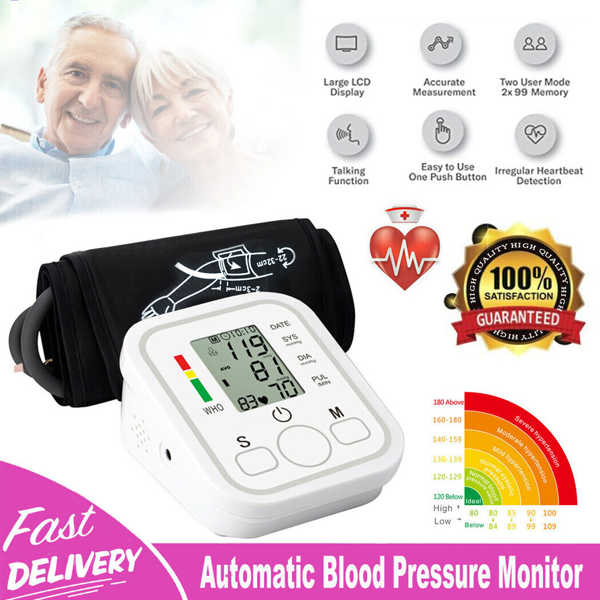 液晶数字显示自动血压监测仪上臂式血压心率机带语音血压监测仪-9