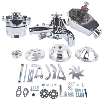 发电机套件  Front Pulley Bracket Kit with Alternator Power Steering Long Water Pump Fit for Chevy SBC 283 327 350 1958-1995