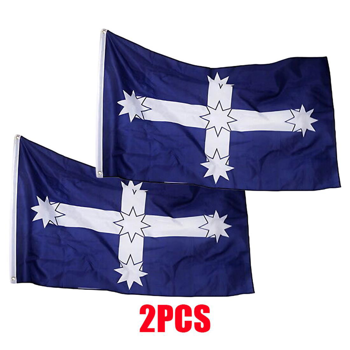 2件 90x60 厘米澳大利亚“尤里卡”旗帜 3 x 2 英尺 室外悬挂式澳大利亚旗帜
