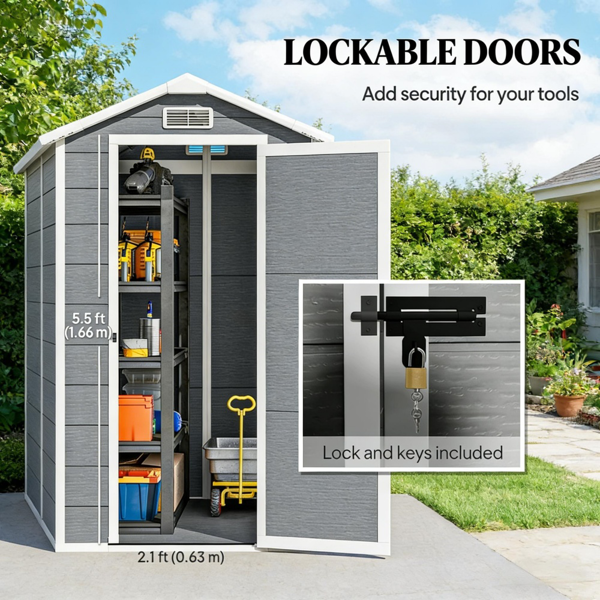 室外花园储物棚工具房-6