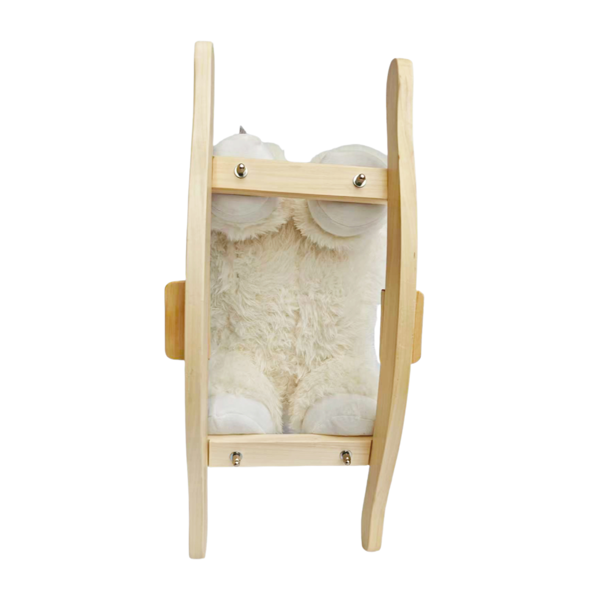 儿童骑乘摇摇马玩具，带摇篮曲，羊驼造型，配有手偶和安全带，适合1-3岁儿童，柔软毛绒面料，白色，通过CPC认证-6