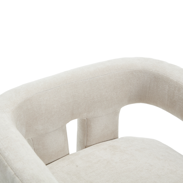 现代风格布艺软垫休闲椅/餐椅/桶形边椅/厨房扶手椅，适用于客厅，2件套-12