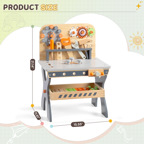 木质 时钟工具台 木质过家家套装-5