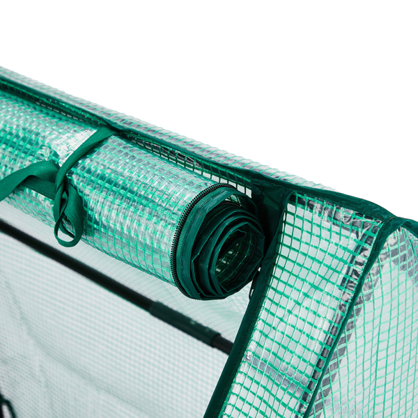 36*18*33in PE布花房 绿色PE布 墨绿色铁管 尖顶 带PE地垫 带拉链卷门-25