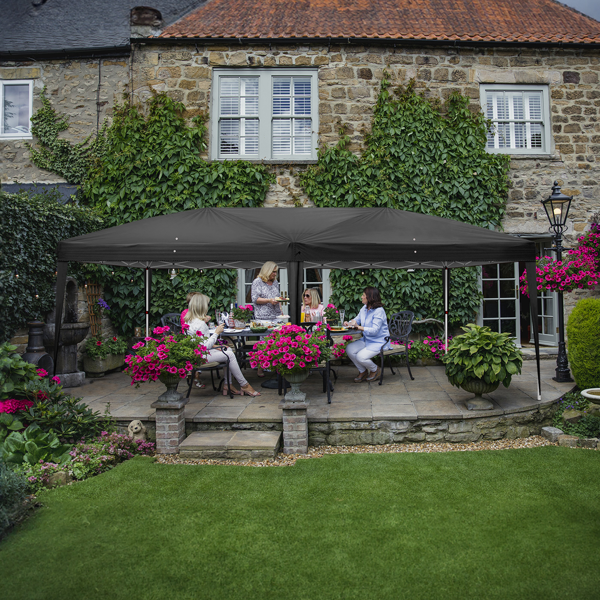 10*20ft  黑色  一键撑开  无围布  28/22MM脚管 10X20MM交叉杆 折叠棚  210D牛津布  喷塑铁管 配拎包 无沙袋-15