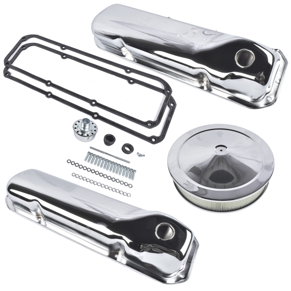 气门室盖套装 Replacement for Ford 351C 351M 400M Engine Dress Up Kit Valve Covers Washable Air Cleaner-4