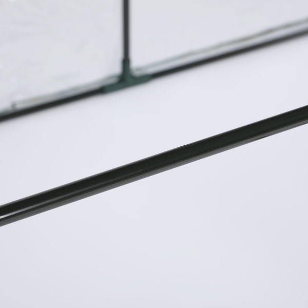 106*36*36in  透明PVC 墨绿色铁管 尖顶 三间 带三拉链卷门-8